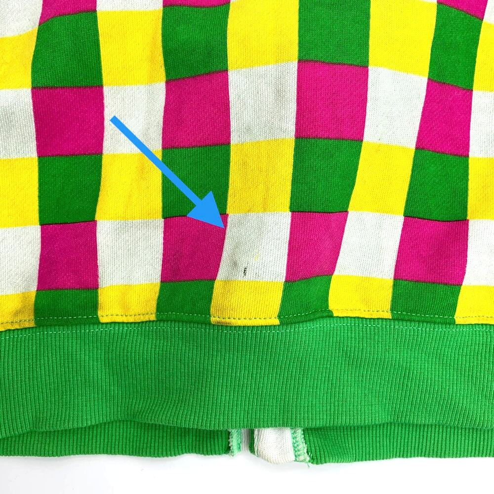 Kidrobot Check Gingham Print Button Cardigan Multicolor Decora Raver - Picture 8 of 10